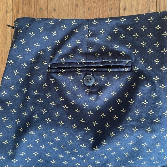 Kenar Women's Vintage Cigarette Pants Size 10 Blue and gold Side Zipper - Picture 6 of 12